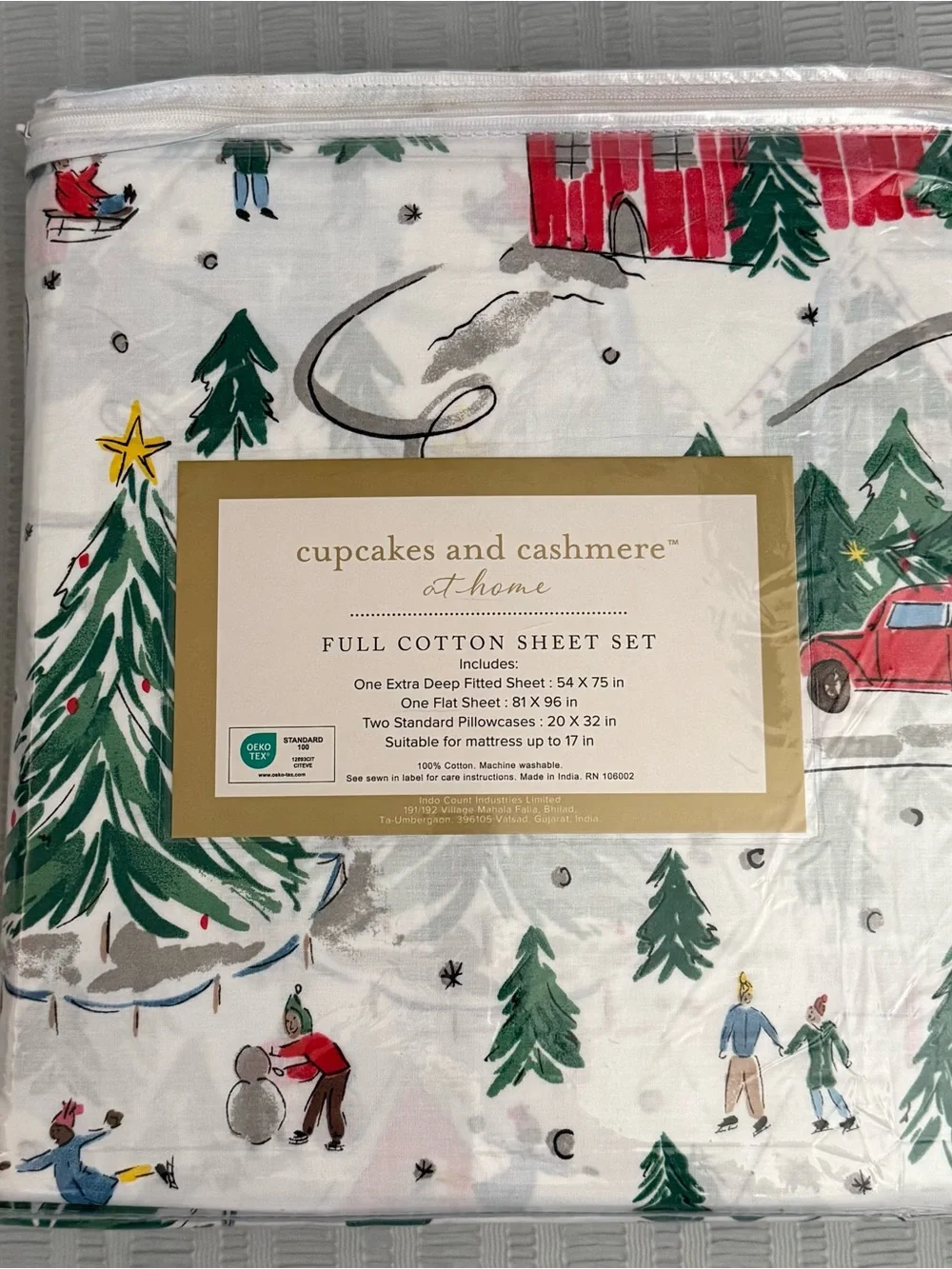 Winter Holiday Full Cotton Sheet Set